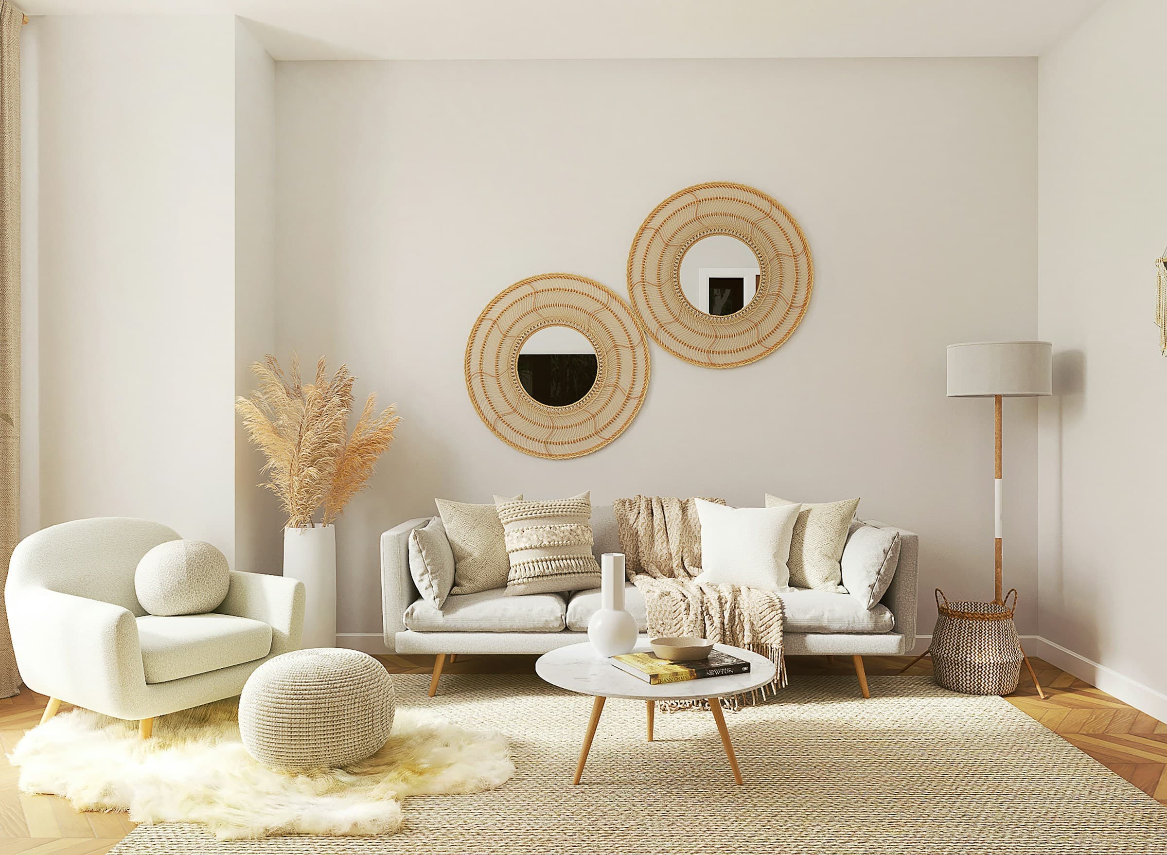 AI virtual staging — room transformed by Revoom